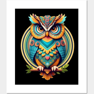Cool Owl Graphic  Cute Graphic Design Illustration Posters and Art